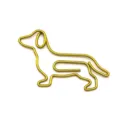 Gold dachshund shaped metal paperclip, cute animal wire clip for office documents use. - Gold