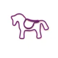 Graffetta creativa a forma di cavallo viola per ufficio e cancelleria in metallo - Viola