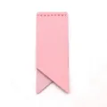 Minimalist pink faux leather corner bookmark, durable waterproof solid color page marker for reading. - Pink