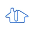 Blue house shaped metal paper clip, cute creative stationery clip for office and school use. - Blue