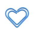 Mini clip de papel de corazon azul, marcador de alambre metalico, linda pinza creativa. - Azul