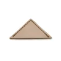PU leather triangle page corner bookmark, light gold color with delicate stitching design details. - Gold
