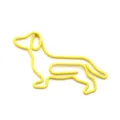Yellow dachshund shaped paperclip, cute animal wire paper clip for office and school use. - Yellow