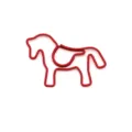 Red horse-shaped creative metal paperclip with protective plastic coating - Red