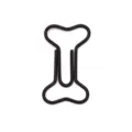 Zwarte botvormige metalen paperclip, schattig kantoor briefpapier bladwijzer voor documenten. - Zwart