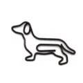 Creative dachshund shaped paper clip metal wire paperclip cute office school stationery - Black