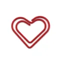 Clip de papel rojo en forma de corazón, pinza metálica creativa y marcapáginas de oficina. - Rojo