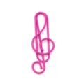 Roze notities paperclip, creatieve muzieknoot metalen kantoorclip voor papier en school. - Rozerood