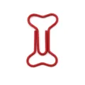 Rode botvormige metalen paperclip, creatief kantoorartikelen bladwijzer voor kantoor - Rood