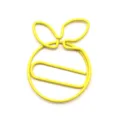 Cute orange shaped creative metal paperclip for office and school, funny cartoon stationery. - Yellow