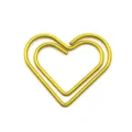 Clip de papel en forma de corazon dorado mini clip metalico marcapaginas papeleria de oficina - Dorado
