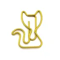 Cute gold cat shaped paper clips metal wire bookmarks office school stationery supplies - Gold