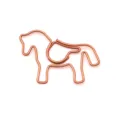 Creative rose gold horse-shaped metal paperclip for decorative office bookmarking - Rose Gold