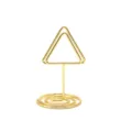 Porte-mémo en métal doré support de carte triangulaire pince photo pour le bureau - Or
