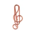 Koperkleurige metalen paperclip in de vorm van een vioolsleutel, creatieve briefbinder. - Roségoud