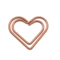 Mini clip de papel de metal de cobre en forma de corazon, papeleria creativa marcapaginas. - Rosa oro