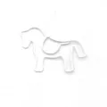 Creative white horse-shaped paperclip bookmark made of plastic-coated wire for office use - White