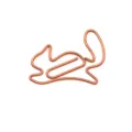Copper colored squirrel shaped metal paper clip, creative animal bookmark and document sorting clip. - Rose Gold