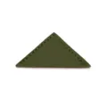 Green PU leather triangular corner bookmark, stylish stationery page clip for office use. - Green