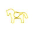 Creative yellow horse-shaped metal paperclip for decorative office and school use - Yellow