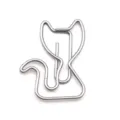 Cute metal cat shaped paper clips creative office stationery animal wire paperclips bookmarks. - Silver