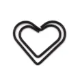 Clip de papel negro en forma de corazón papelería metálica marcapáginas pinza oficina - Negro
