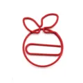 Cute orange shaped metal paperclip in red color, creative stationery bookmark clip. - Red