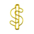 Gold Dollar Sign Metal Paper Clip Creative Stationery Cute Office Document Organizer - Gold