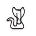 Cute black metal cat shaped paper clips cute animal design office stationery paperclip 1pc - Black
