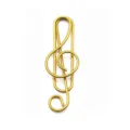 Golden musical note paperclip and book marker, creative metal stationery for office supply. - Gold