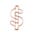 Rose Gold Dollar Sign Metal Paper Clips Cute Office Stationery Document Organizing Clips - Rose Gold