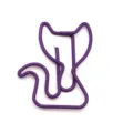Cute purple cat shaped metal paperclips for cute office school stationery organization. - Purple