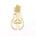 Gold lightbulb shaped paper clips, creative metal stationery clips for office and school use. - Gold