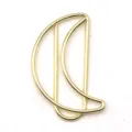 Gold crescent moon paperclip metal stationery bookmark cute office desk supply organizer - Gold