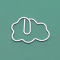 Cute white cloud shaped paper clip coated wire stationery binder for daily office use - White