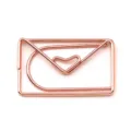 Rose gold envelope shaped paperclip metal stationery bookmark for office desk organization - Rose Gold