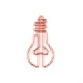 Rose gold lightbulb shaped paper clip creative metal stationery office document clip 1pc - Rose Gold