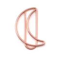Rose gold moon shaped metal paperclip for cute stationery office document organization - Rose Gold