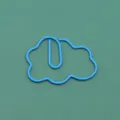Cute blue cloud shaped paper clip for office document organization and paper sorting. - Blue