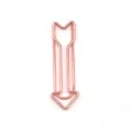 Rose gold metal arrow paperclip for creative office document binding and school stationery use. - Rose Gold