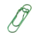 Green metal paperclip pen holder heart shaped notebook accessory portable stationery item - Green