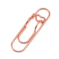 Rose gold heart-shaped metal pen clip creative paperclip for office and school use - Rose Gold