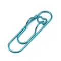 Blue metal heart pen clip bookmark paperclip holder for notebook and planner accessories - Blue