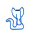 Cute blue cat shape metal paper clip, creative animal shaped paperclip for office use. - Blue