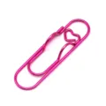 Creative heart-shaped pink metal pen clip and paperclip for office and school stationary - Rose Red