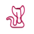 Cute cat shaped metal paper clips pink creative stationery clips for office school - Rose Red