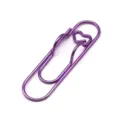 Purple heart metal paper clip pen holder cute stationery office notebook accessory - Purple
