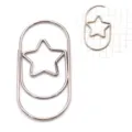 Cute star paper clip creative metal stationery binder clip for office school docs - Silver