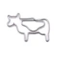 Cute metal cow shaped paper clips creative cartoon stationery office supplies bookmark. - Silver