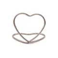 Porte-memo en metal en forme de coeur et clip de carte pour l'affichage de bureau - Argent